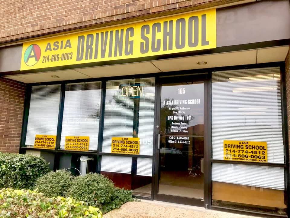 A Asia Driving School storefront in Plano